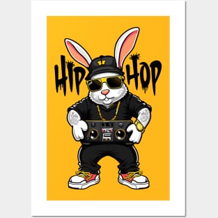 Hip Hop Easter Bunny Dark Graffiti by gnarly Posters and Art